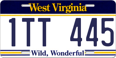 WV license plate 1TT445