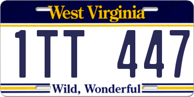 WV license plate 1TT447