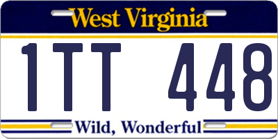 WV license plate 1TT448