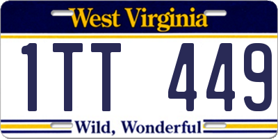WV license plate 1TT449