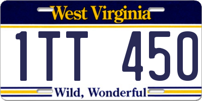WV license plate 1TT450