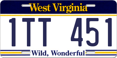 WV license plate 1TT451