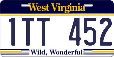 WV license plate 1TT452