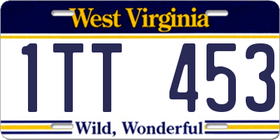 WV license plate 1TT453