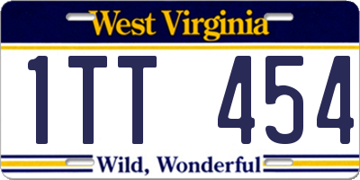WV license plate 1TT454