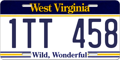 WV license plate 1TT458