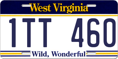 WV license plate 1TT460