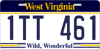 WV license plate 1TT461