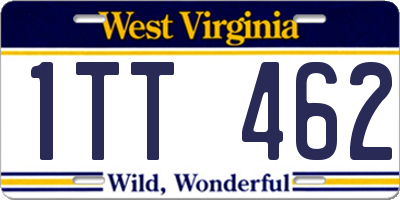 WV license plate 1TT462
