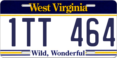 WV license plate 1TT464