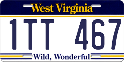WV license plate 1TT467