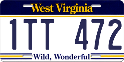 WV license plate 1TT472