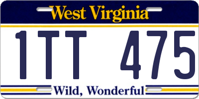 WV license plate 1TT475