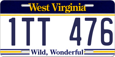 WV license plate 1TT476