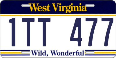 WV license plate 1TT477
