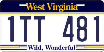WV license plate 1TT481