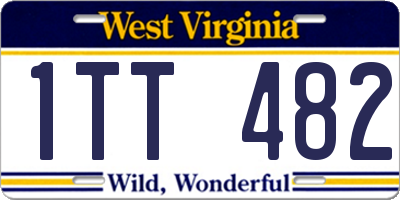 WV license plate 1TT482