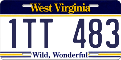 WV license plate 1TT483