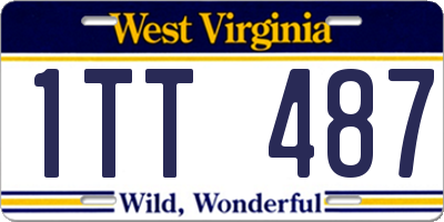 WV license plate 1TT487