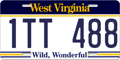WV license plate 1TT488