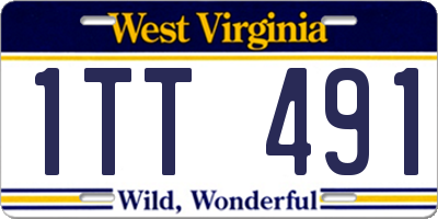 WV license plate 1TT491