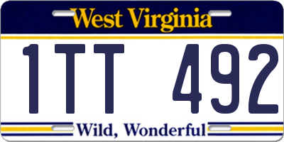 WV license plate 1TT492
