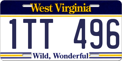 WV license plate 1TT496