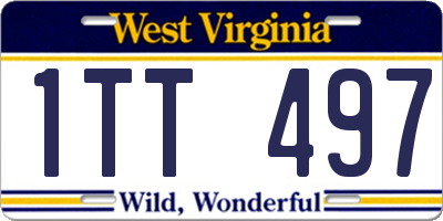 WV license plate 1TT497