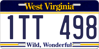 WV license plate 1TT498