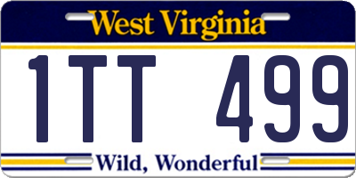 WV license plate 1TT499