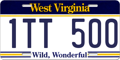 WV license plate 1TT500