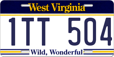 WV license plate 1TT504