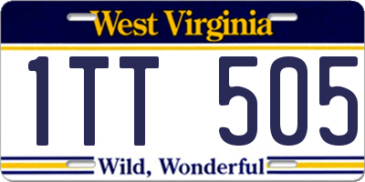WV license plate 1TT505