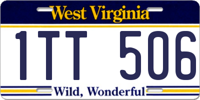 WV license plate 1TT506