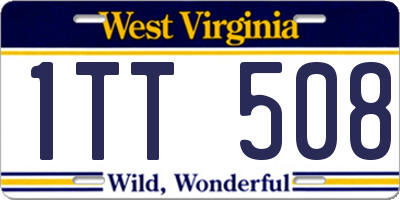 WV license plate 1TT508