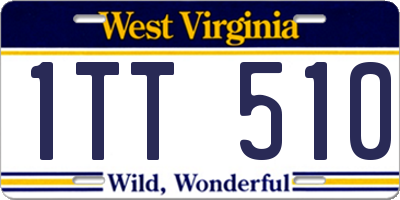 WV license plate 1TT510