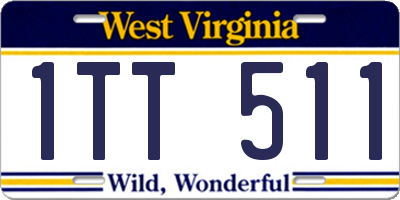 WV license plate 1TT511