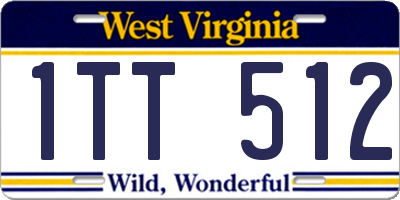 WV license plate 1TT512