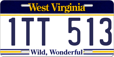WV license plate 1TT513