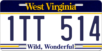 WV license plate 1TT514