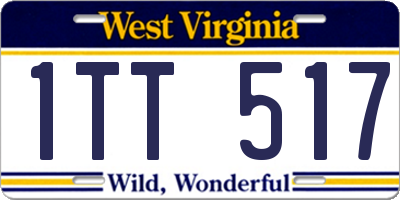 WV license plate 1TT517