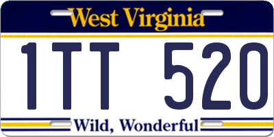 WV license plate 1TT520