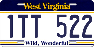 WV license plate 1TT522