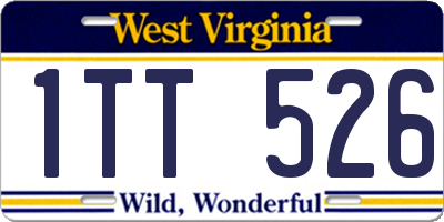 WV license plate 1TT526
