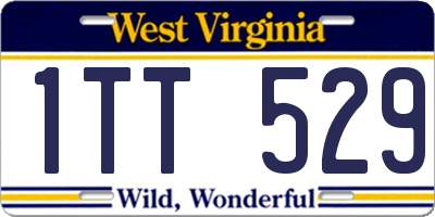 WV license plate 1TT529