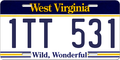 WV license plate 1TT531