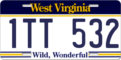 WV license plate 1TT532
