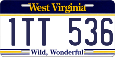 WV license plate 1TT536
