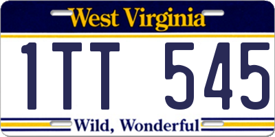 WV license plate 1TT545
