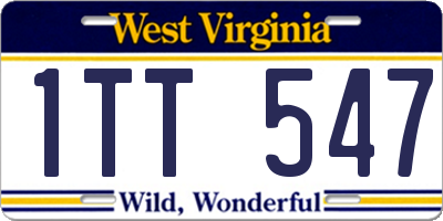 WV license plate 1TT547